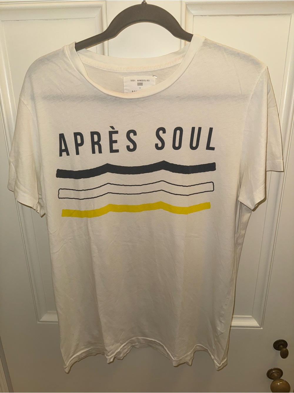 Sol Angeles APRÈS SOUL Graphic Tee - White with Black & Yellow